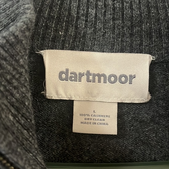 dartmoor Men’s Sweater Gray 100% Cashmere Half Zip - Picture 2 of 5